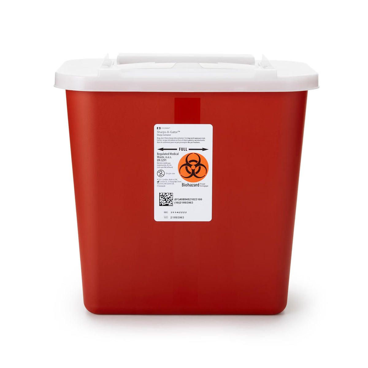 Sharps-A-Gator™ Sharps Container, 2 Gallon, 10-1/4 x 7 x 10-1/2 Inch, EA/1