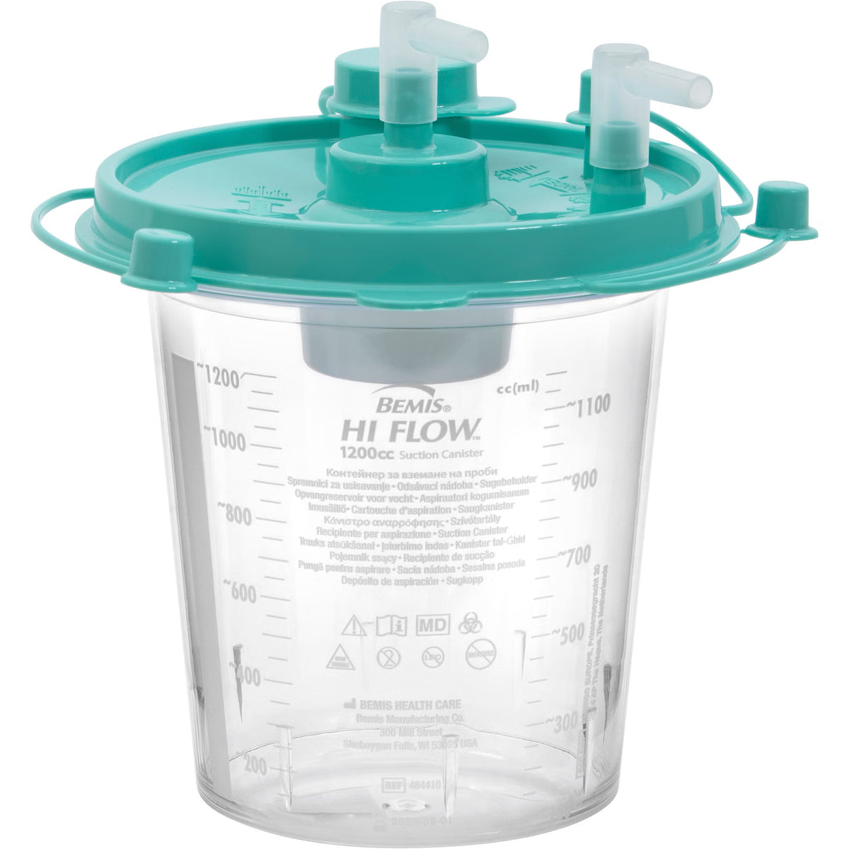 Hi-Flow™ Rigid Suction Canister for use with Bemis Quick-Drain™ Systems, 1200 mL, EA/1