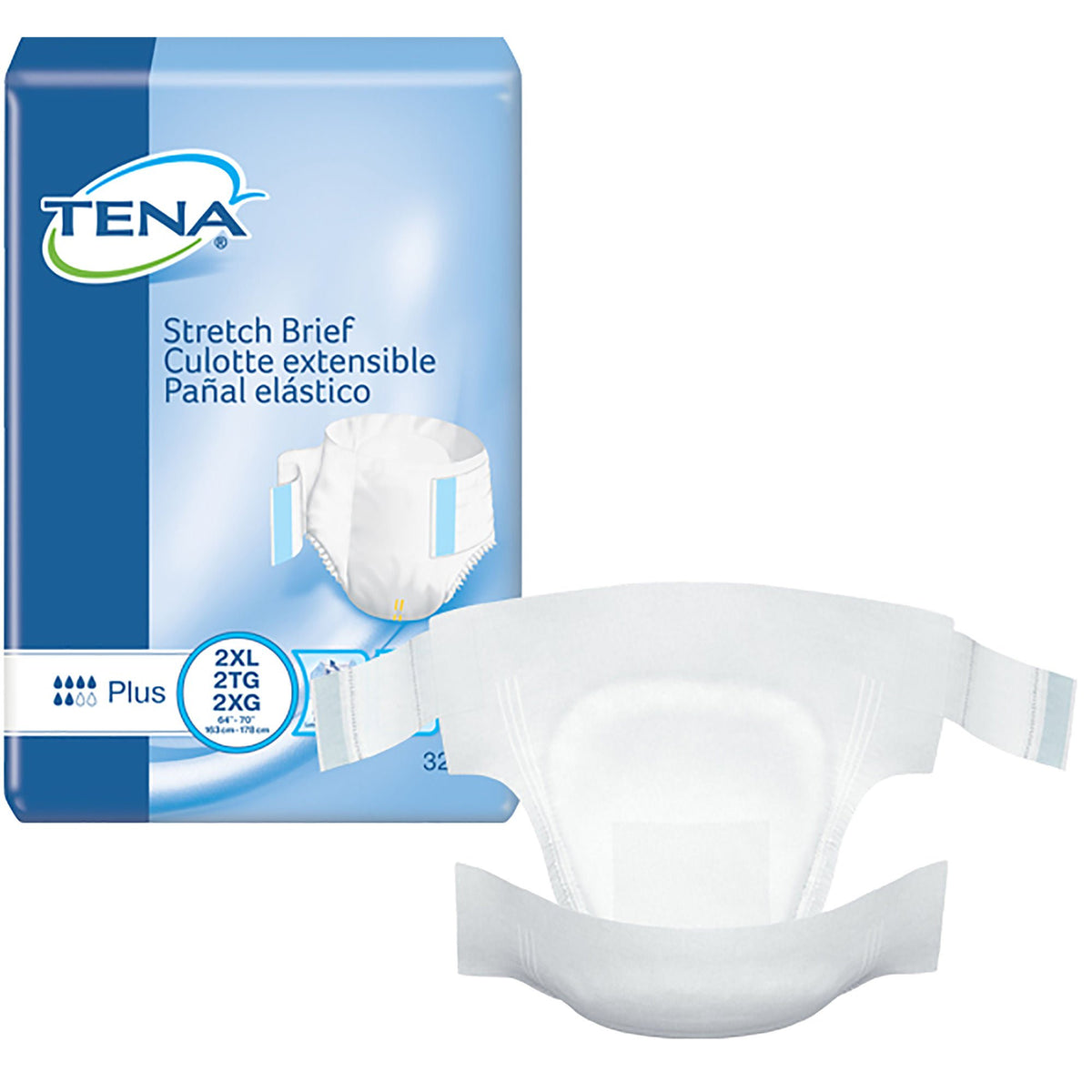 Tena® Stretch™ Plus Incontinence Brief, 2X-Large, CS/64