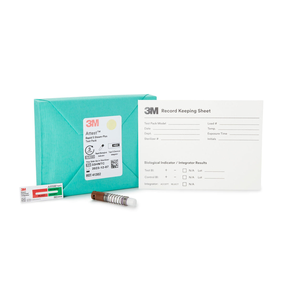 3M™ Attest™ Rapid 5 Steam-Plus Sterilization Biological Indicator Pack, BX/16