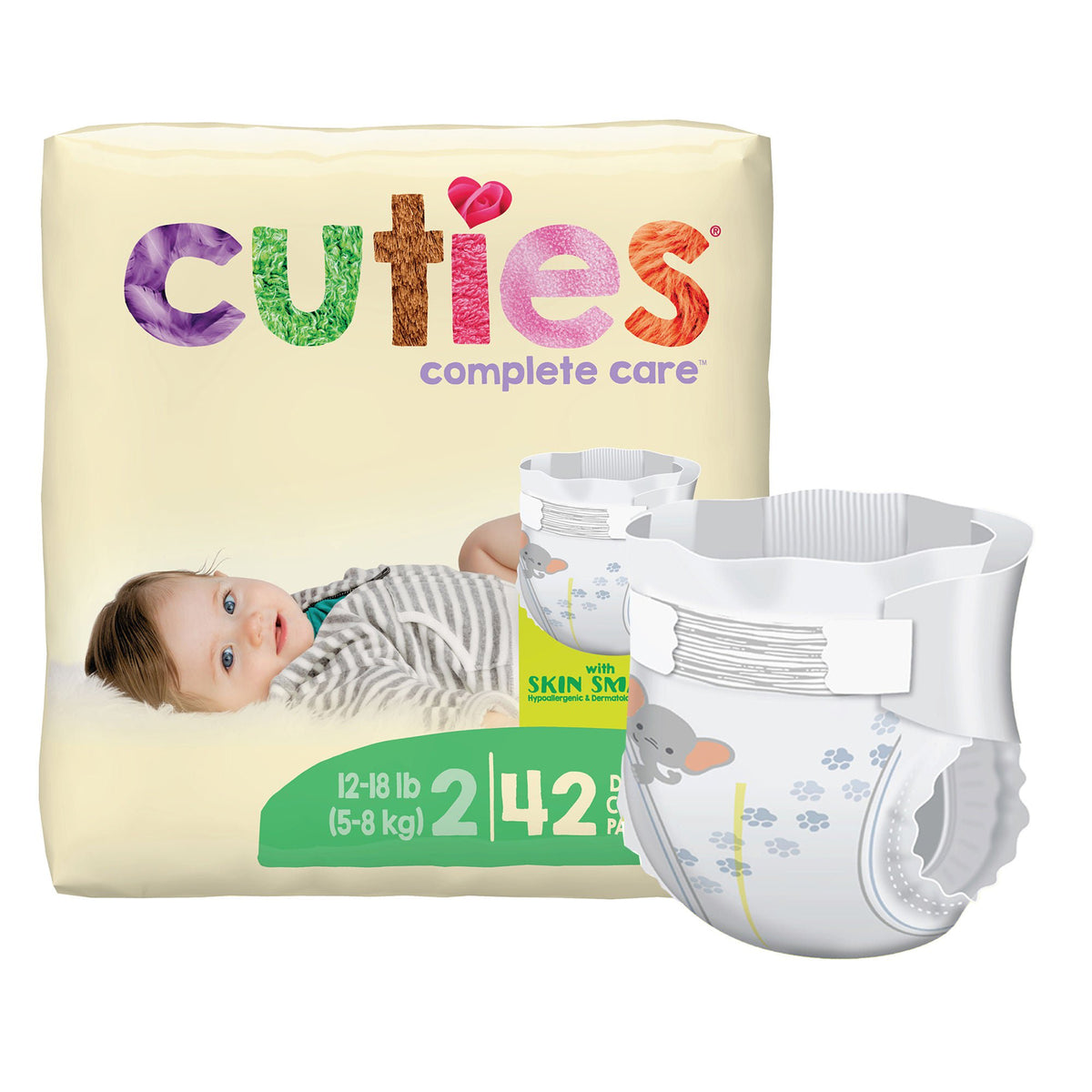 Cuties® Premium Diaper, Size 2, CS/4