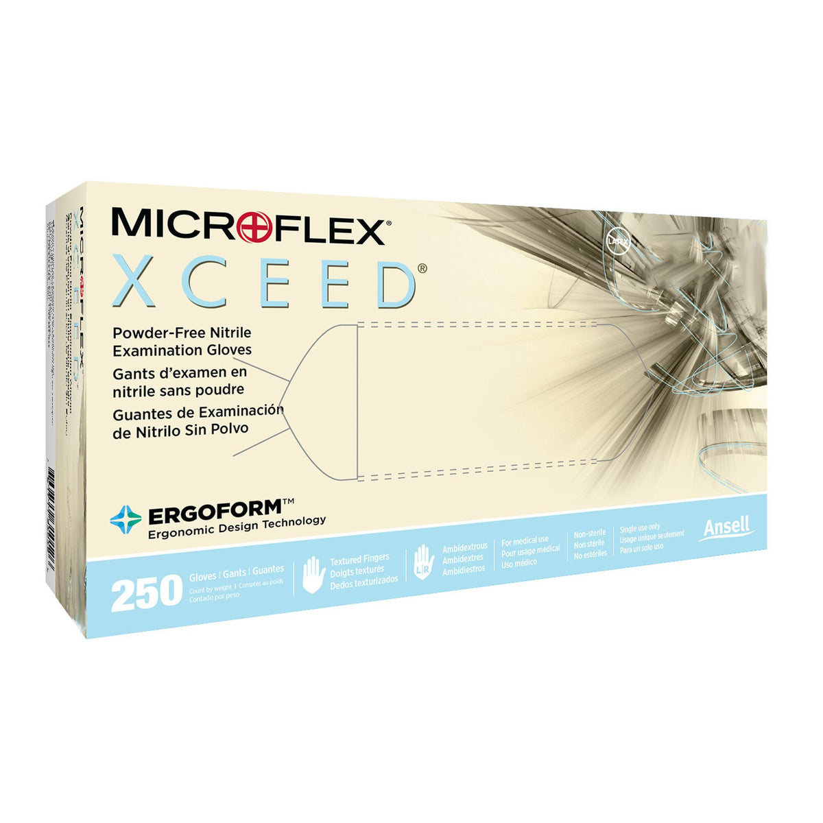 Microflex® Xceed™ Nitrile Gloves, Small, Blue, CS/2500
