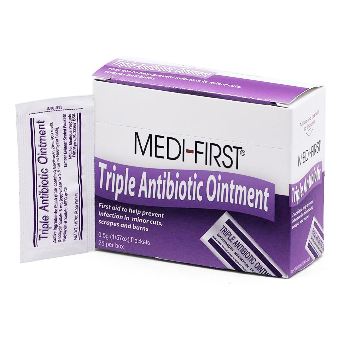 Medi-First® Bacitracin / Neomycin / Polymyxin B First Aid Antibiotic, BX/25