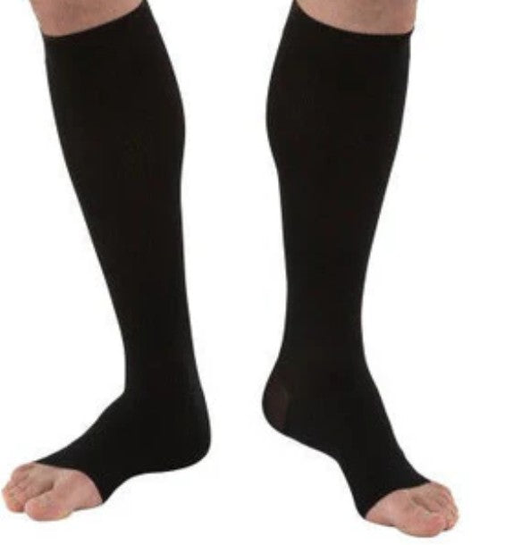 Jobst For Men Knee High, Softfit, 30-40 mmHg, Open Toe, Black, Medium - REPLACES BI115453