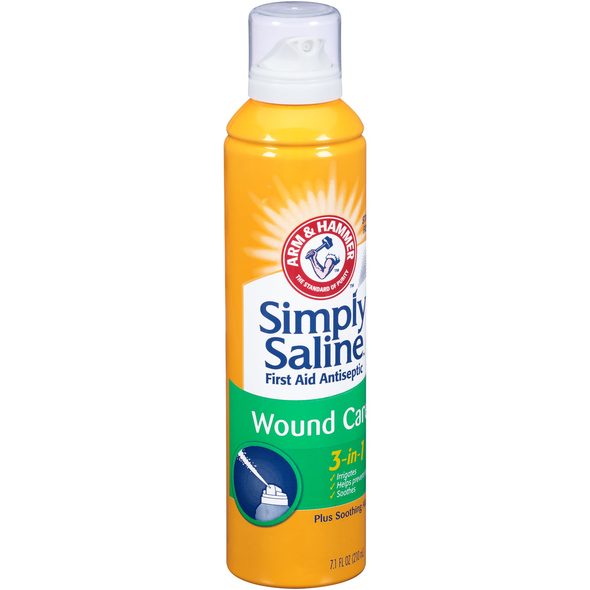 Simply Saline 3-in-1 Wound Wash, Pressurized Saline Spray Can, 7.1 oz