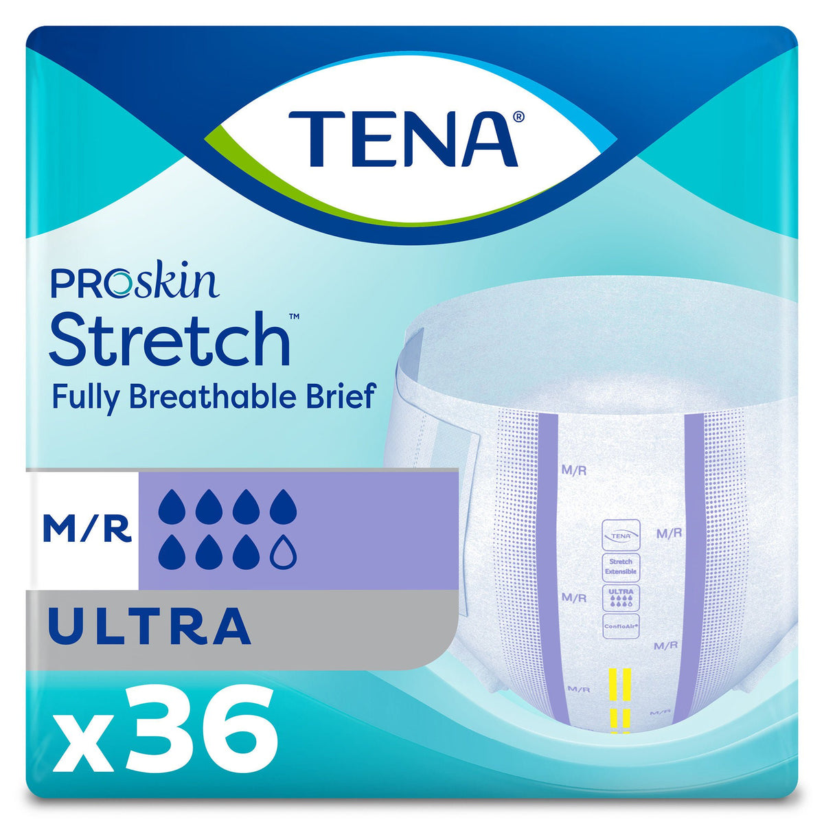 Tena® ProSkin Stretch™ Ultra Incontinence Brief, Medium, CS/72