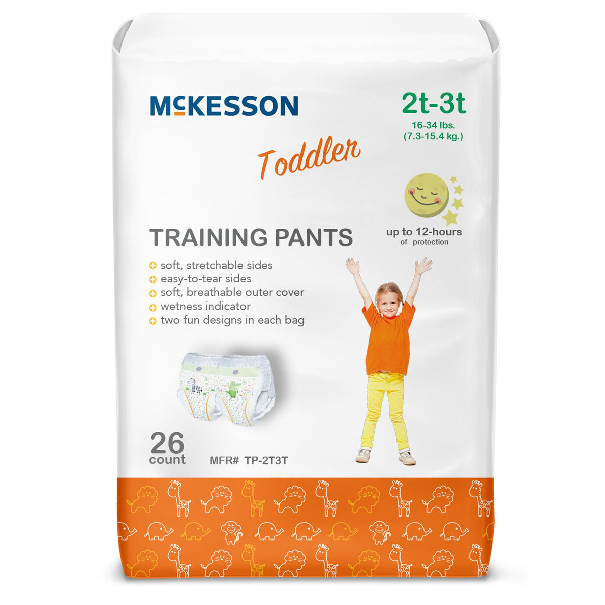 McKesson Toddler Training Pants, 2T to 3T for Children weighing 16 – 34 lbs., CS/4