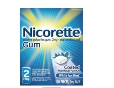 Nicorette® Stop Smoking Aid Gum 2 mg White Ice Mint, BX/1