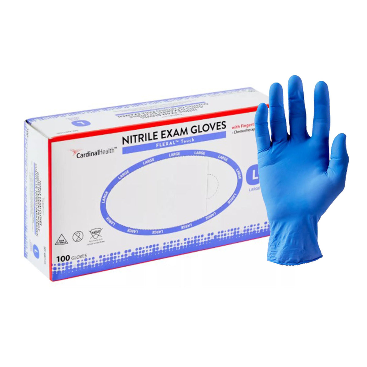 Flexal™ Touch Nitrile Exam Glove, Large, Blue, BX/100
