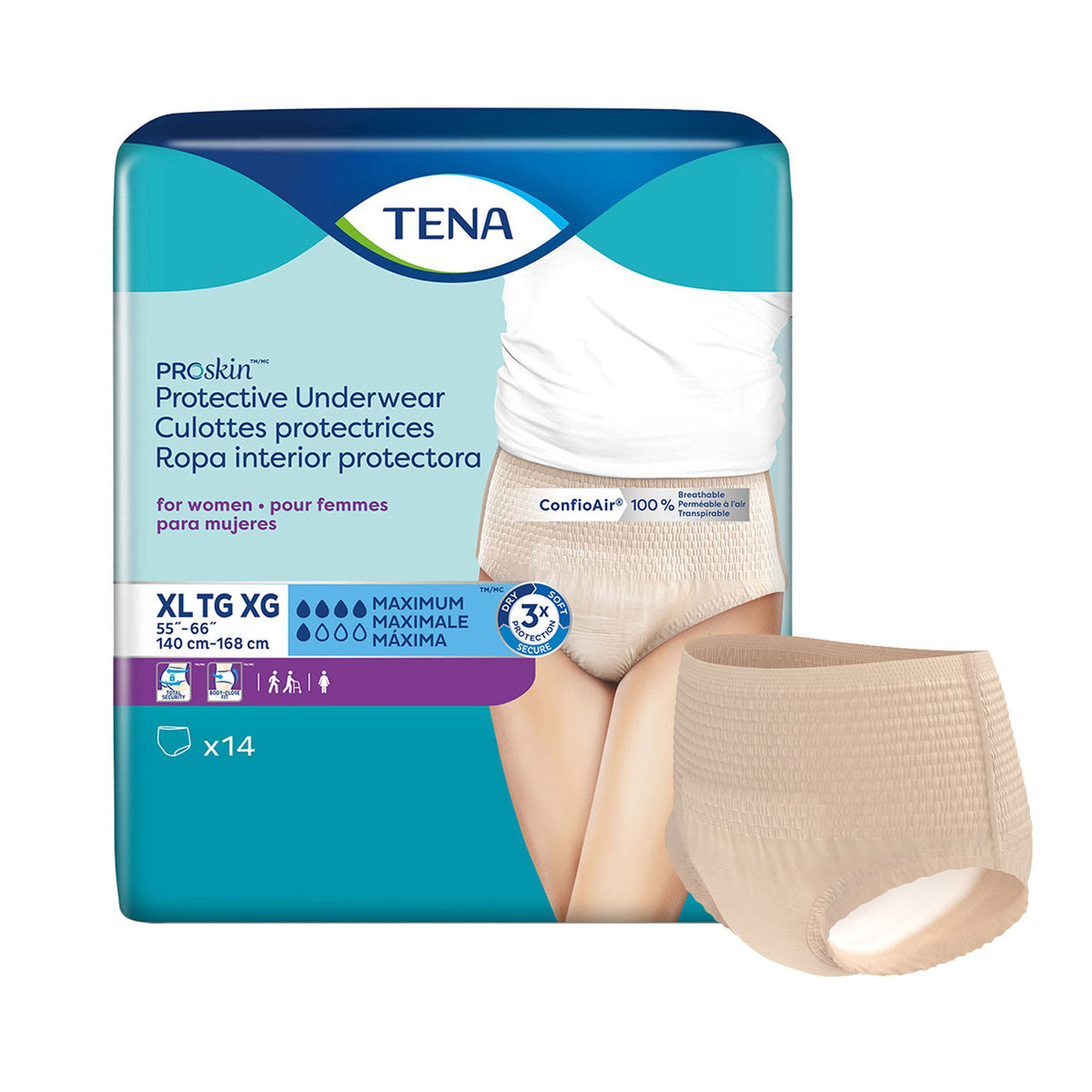 Tena® ProSkin™ Maximum Absorbent Underwear for Women, Extra Large, BG/14