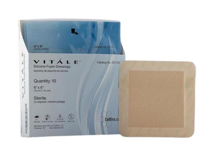 Vitale Adhesive Foam Dressing, 6" x 6", EA/1