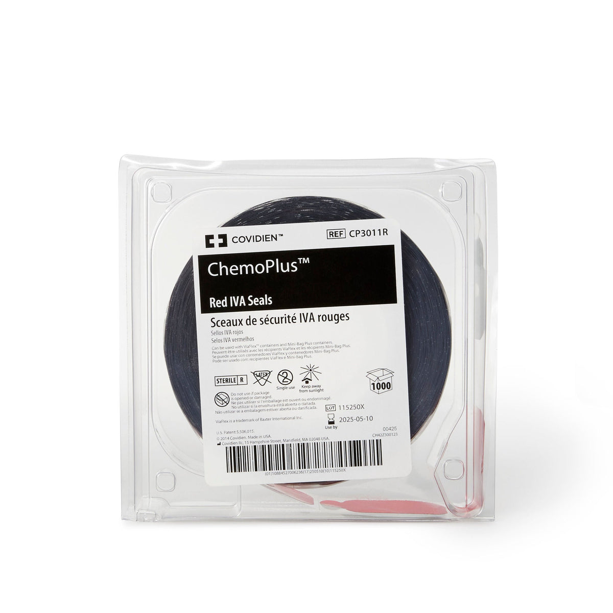 ChemoPlus™ IVA Seals, Red, BX/1000
