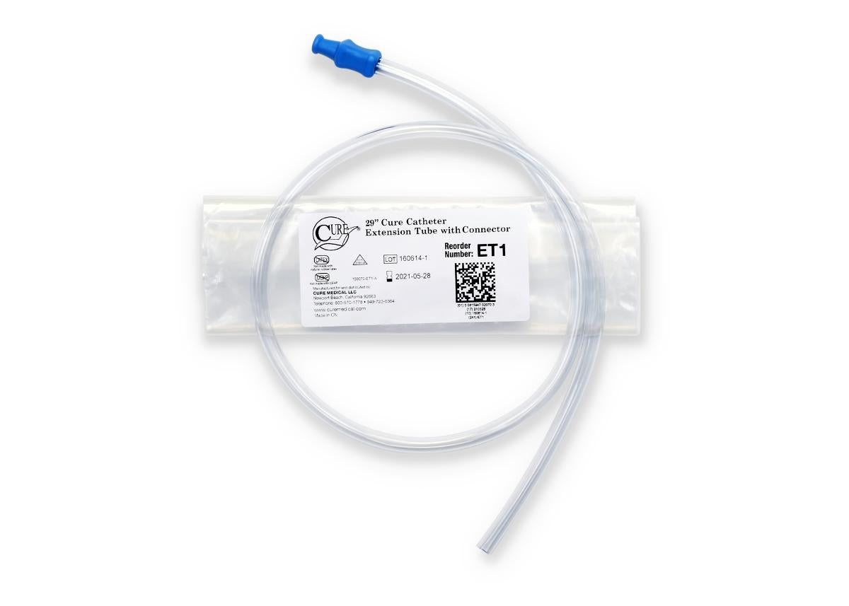 Cure Medical Extension Tube for Intermittent Catheters, 29"