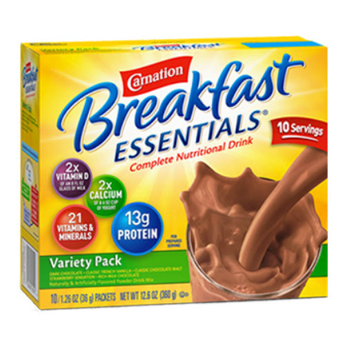Carnation Instant Breakfast Essentials Variety Pack, 10 Ct, Retail, BX/10