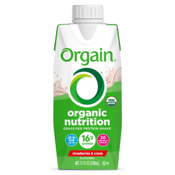 Orgain Organic Nutrition Shake, Strawberries and Cream, 11 fl oz - REPLACES ORG851770003087