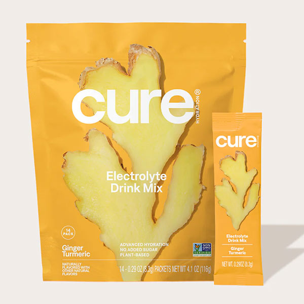 Cure Hydrating Electrolyte Mix Pouch, Ginger Turmeric, 14 ct, EA/1