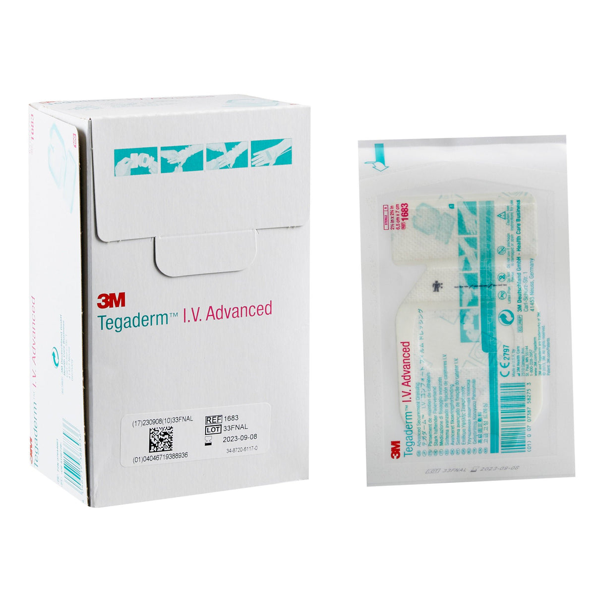 3M™ Tegaderm™ IV Advanced Securement Dressing, 2¾ x 2½ Inch, BX/100