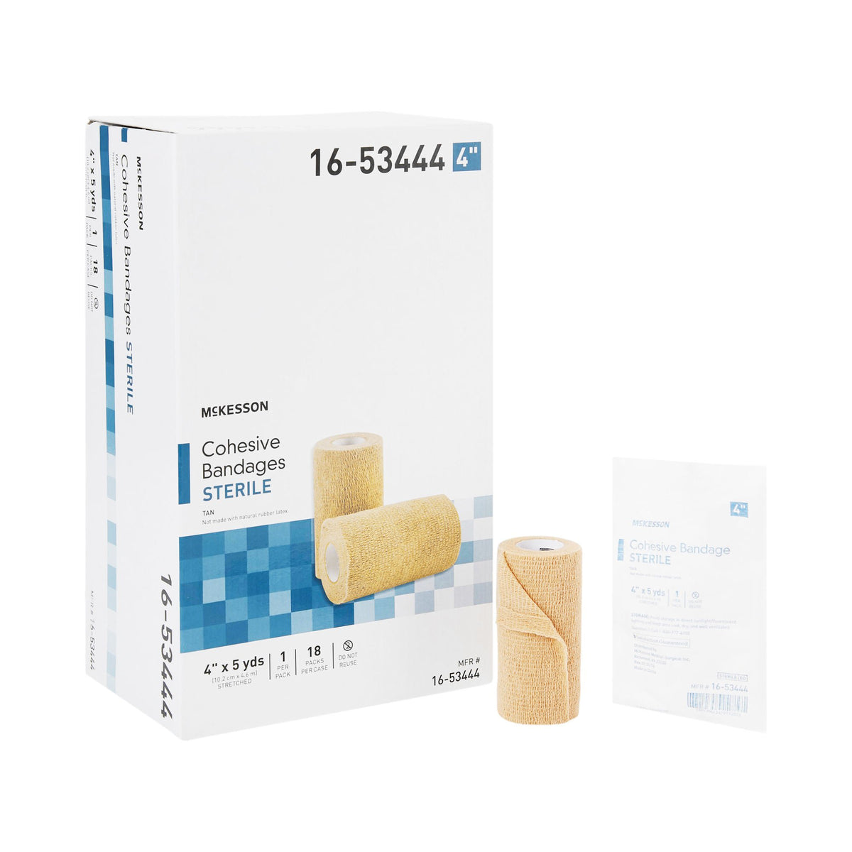 McKesson Self-adherent Closure Cohesive Bandage, 4 Inch x 5 Yard, CS/18