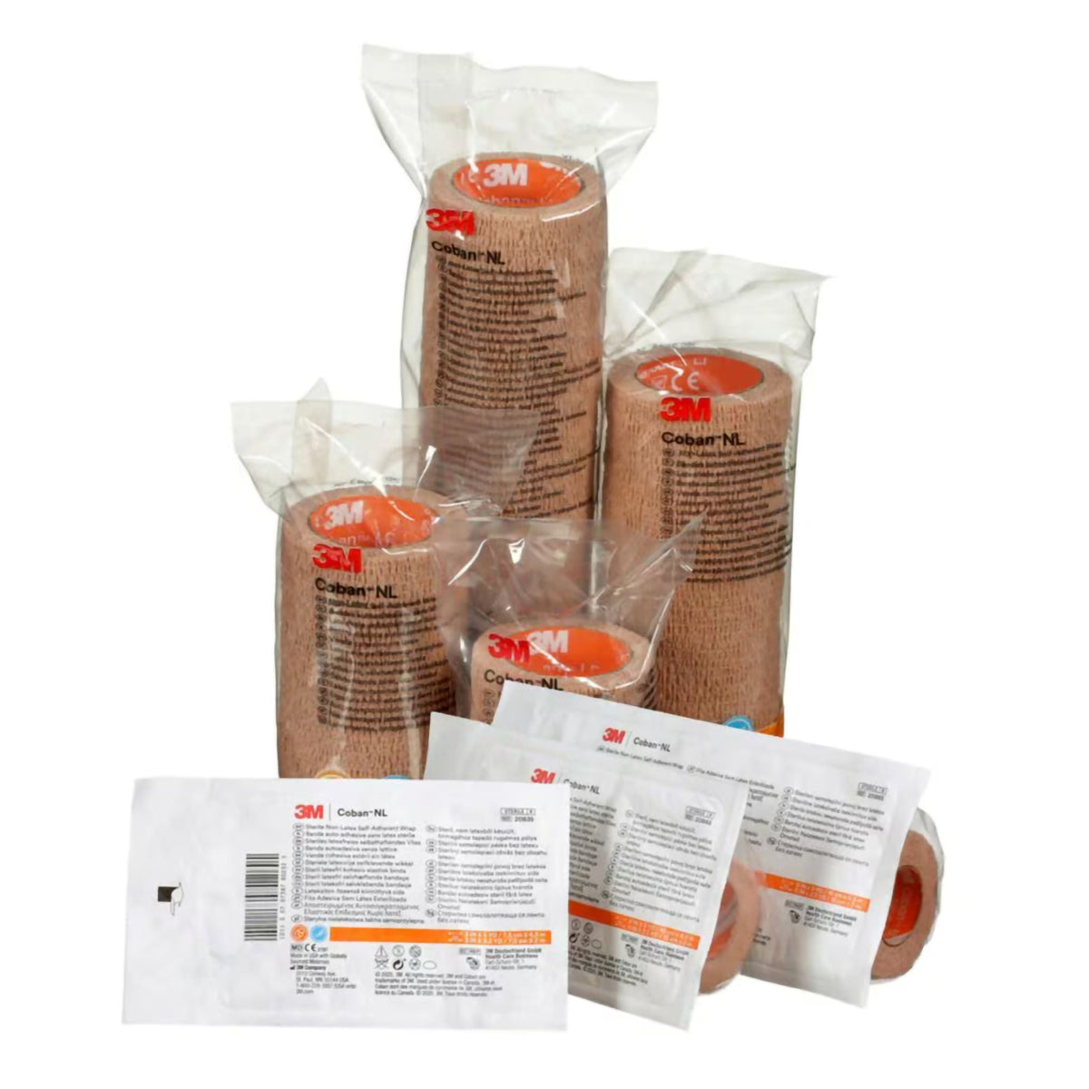 3M™ Coban™ Self-Adherent Closure Cohesive Bandage, 1 Inch x 5 Yard, PK/4