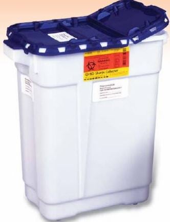 CONTAINER, SHARPS PHARMA WHT/BLU 9GL PLUG CAP (8/CS), EA/1