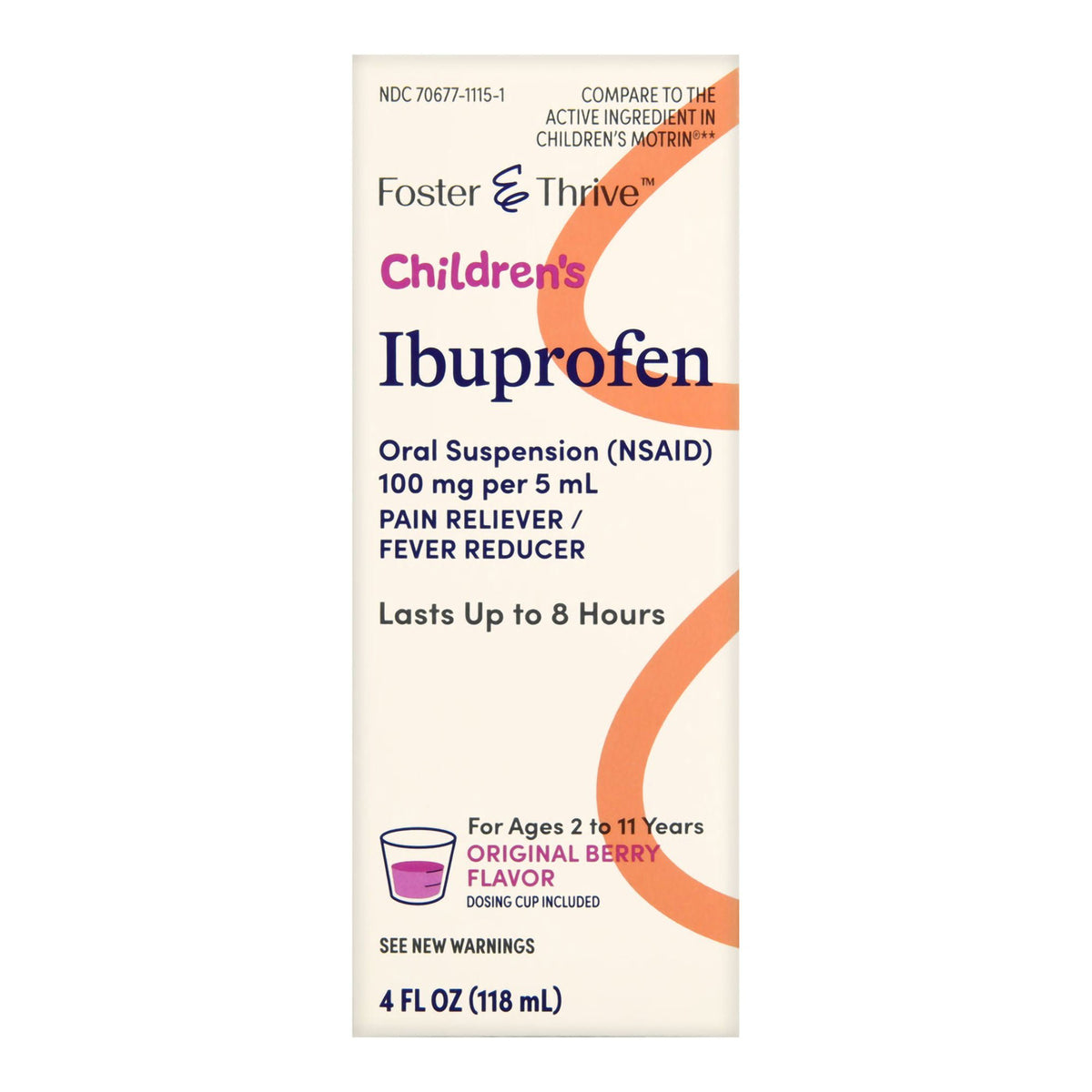 Foster & Thrive™ Children's Ibuprofen Oral Suspension Original Berry, 4 ounces, BT/1
