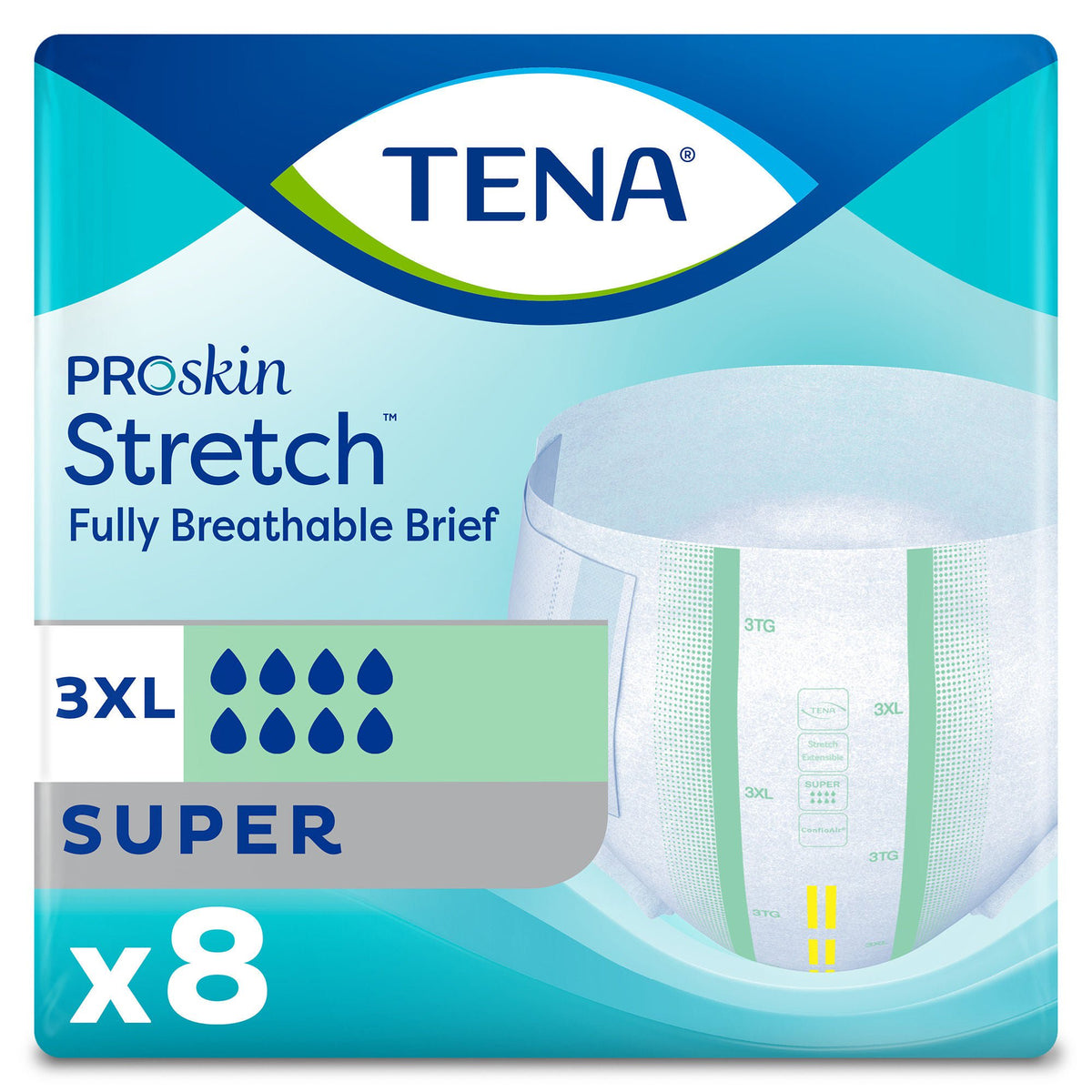 Tena® Stretch™ Bariatric Super Incontinence Brief, PK/8