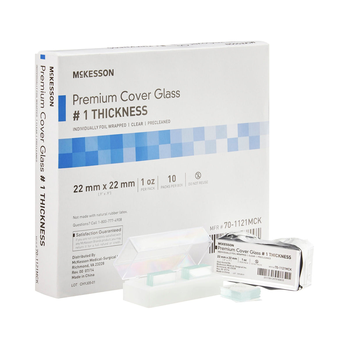 McKesson No. 1 Thickness Cover Glass, 22 x 22 mm, PK/1
