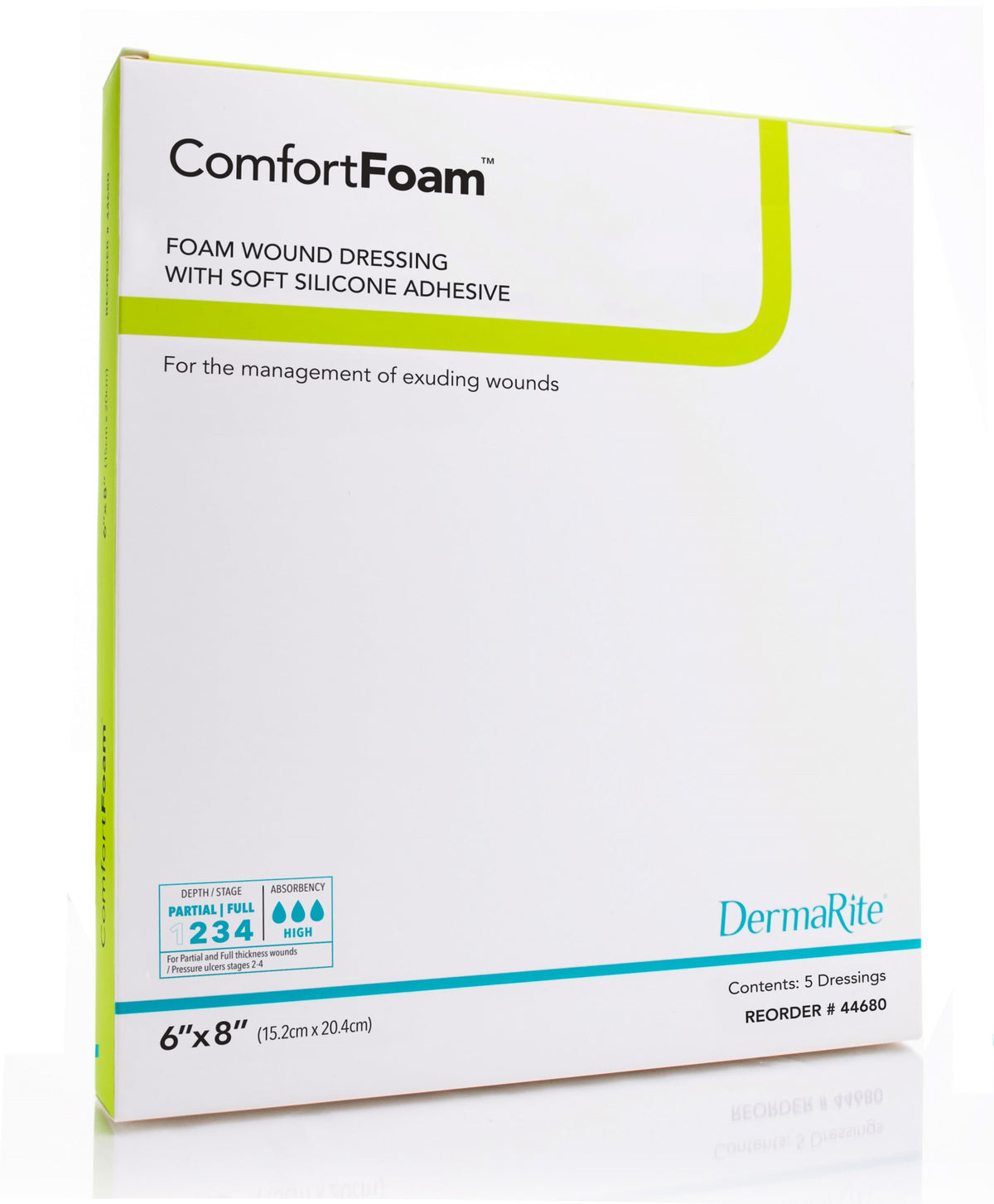 ComfortFoam Self-Adherent Soft Silicone Foam Dressing Non-Bordered, 6" x 8", EA/1