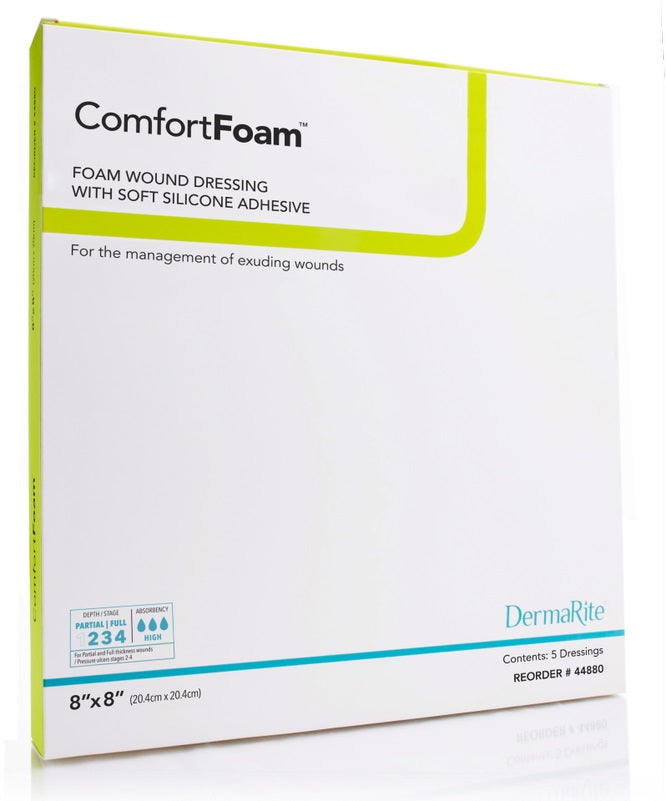 ComfortFoam No Border Silicone Foam Wound Dressing, 8" x 8", EA/1