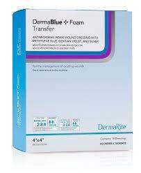 DermaBlue+ Foam Transfer Antimicrobial Foam Dressing, 4" x 4"