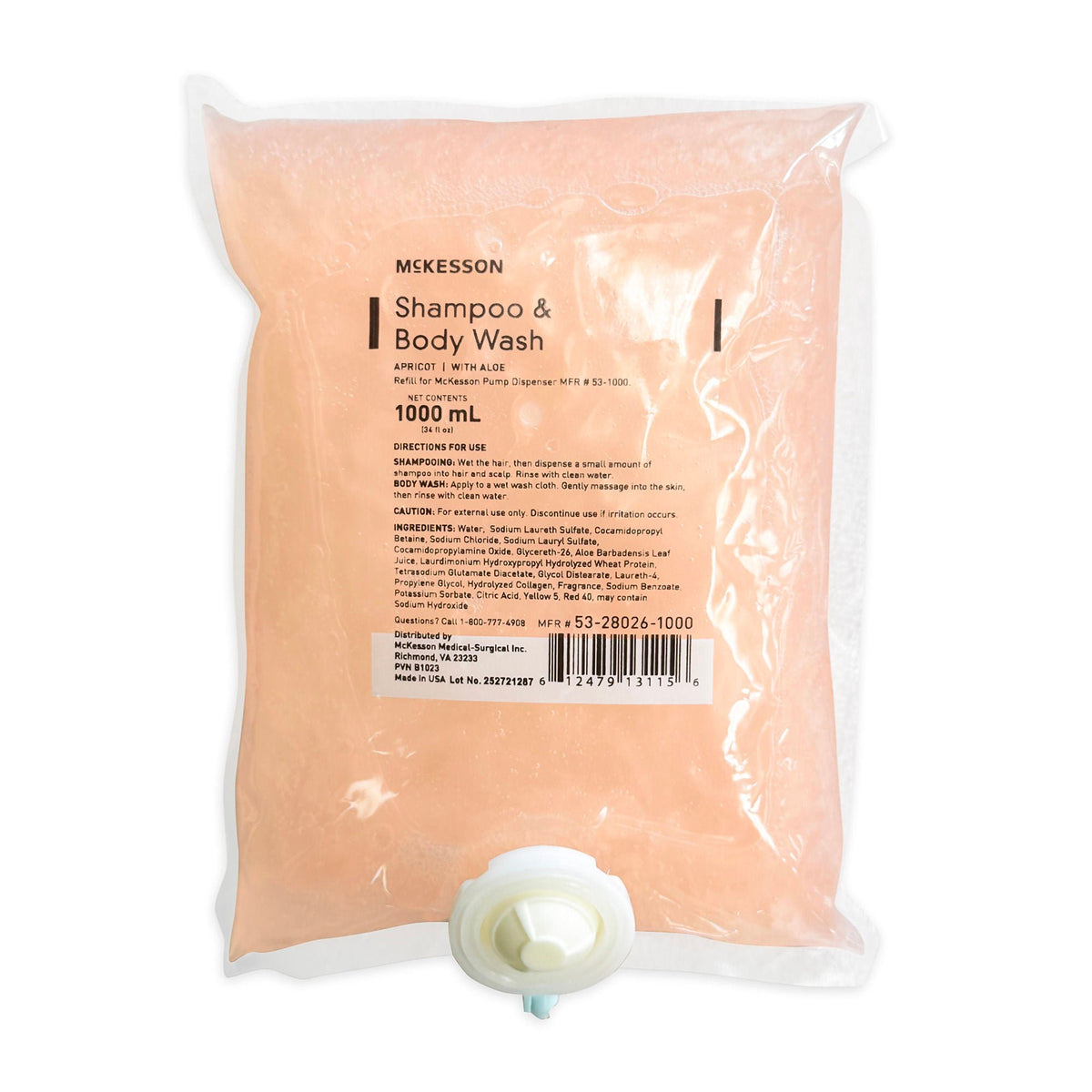 McKesson Shampoo and Body Wash, 1000 mL Dispenser Refill Bag, EA/1