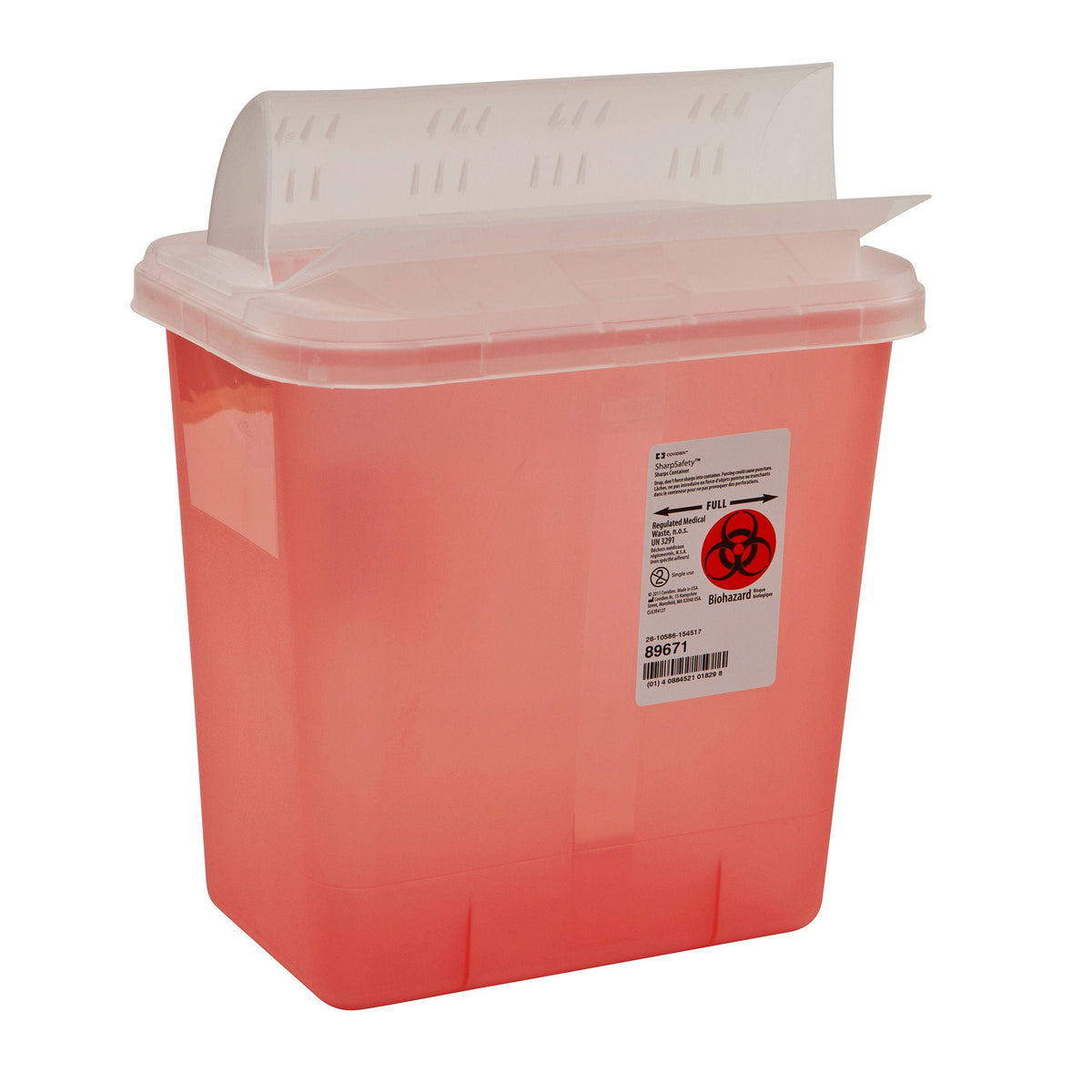 SharpSafety™ Multi-purpose Sharps Container, 2 Gallon, 10.5 x 10 x 7.25 Inch, EA/1