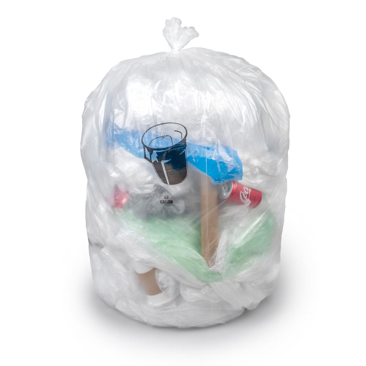 Colonial Bag Heavy Duty Trash Bag, Clear, 15-gallon Capacity, CS/500
