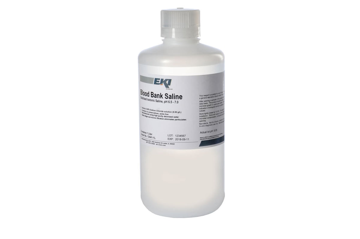 Immunohematology Reagent Saline Blood Bank 0.85% 1 Liter