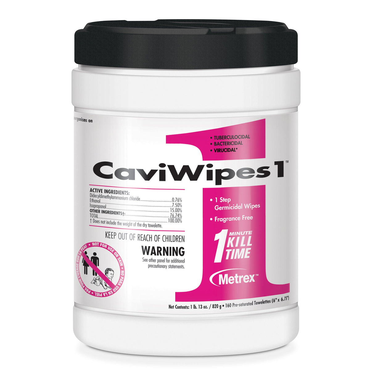 CaviWipes1 Surface Disinfectant, Alcohol Based, Wipes, CS/1920