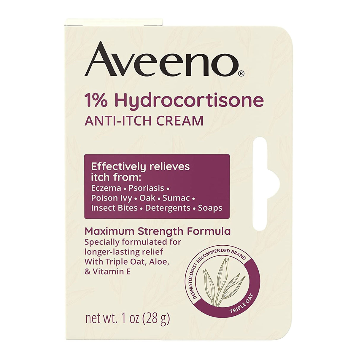 Aveeno® Active Naturals 1% Hydrocortisone Anti-Itch Cream, Maximum Strength, EA/1