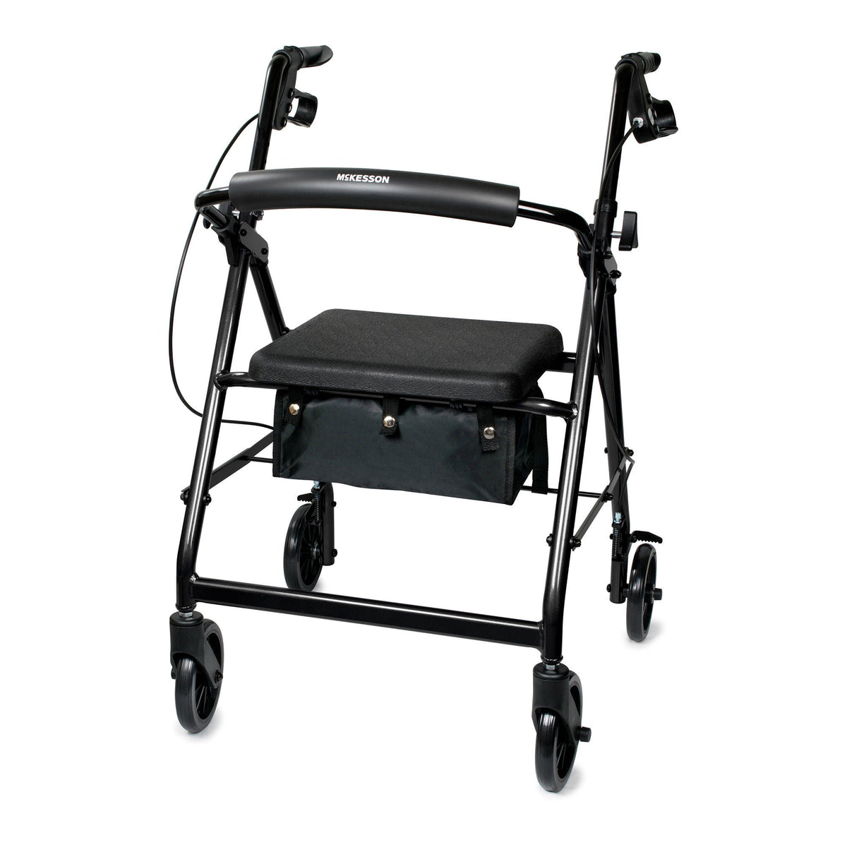 McKesson Folding Aluminum Four-Wheel Rollator, Black, EA/1