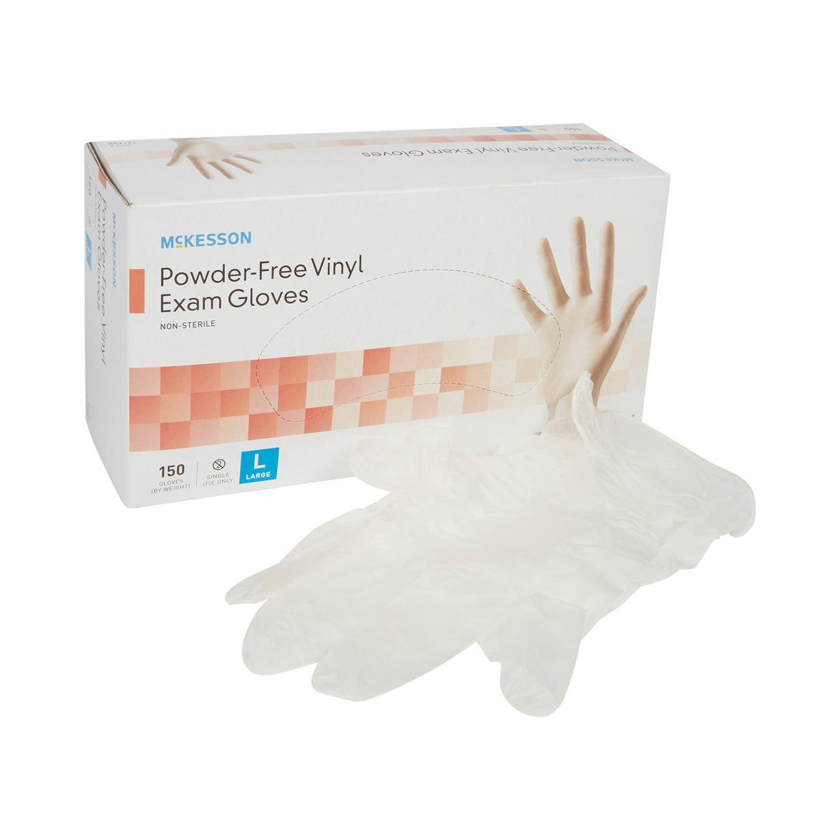 McKesson Vinyl Exam Glove, Large, Clear, BX/150