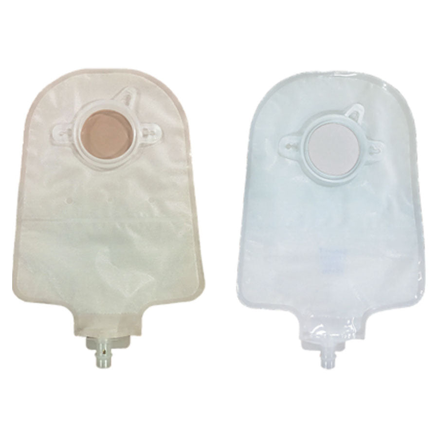 Securi-T USA 2-Piece Urinary Pouch Fits 2-3/4" Flange Transparent Flip-Flow Valve
