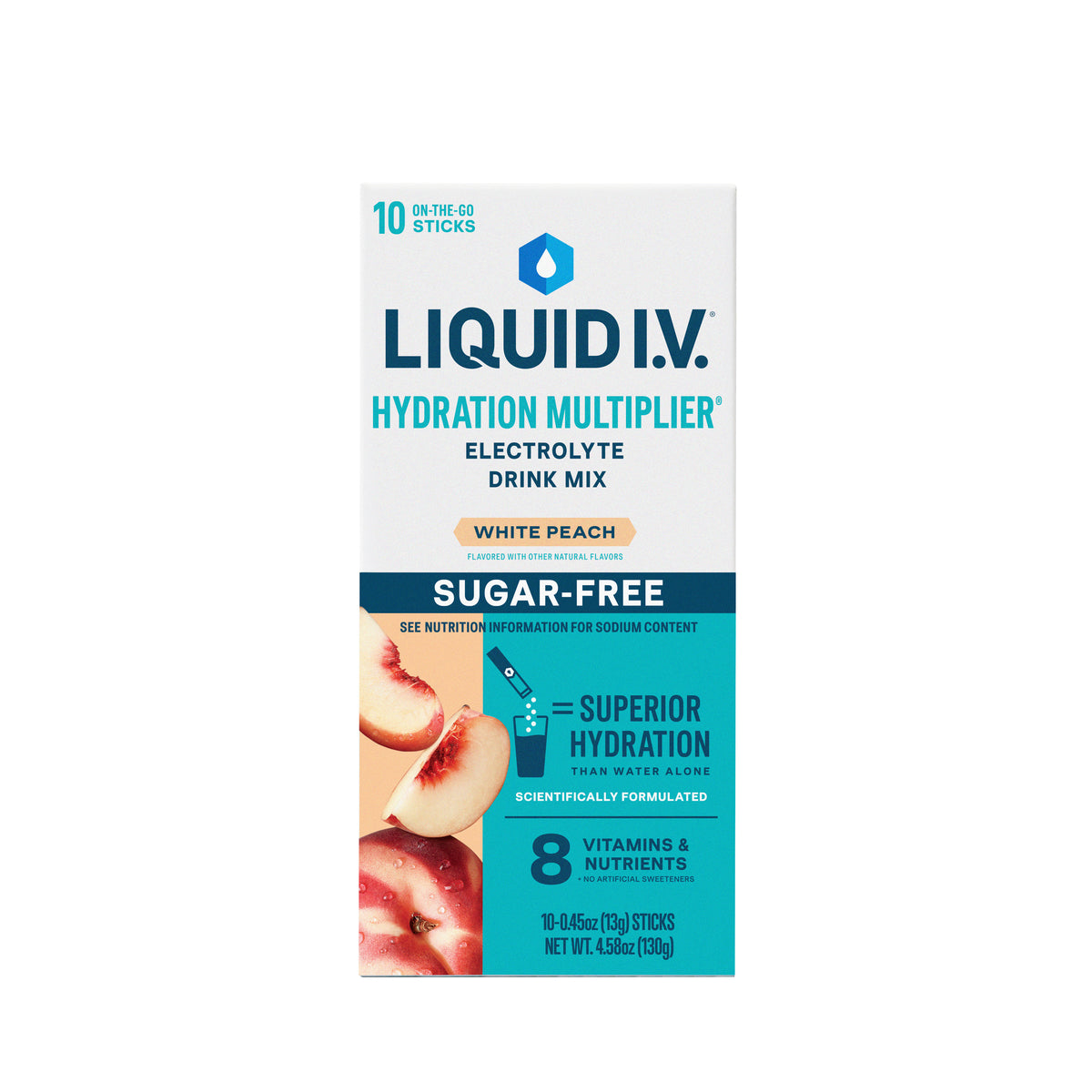 Liquid I.V. Sugar Free White Peach, 10ct, BX/10