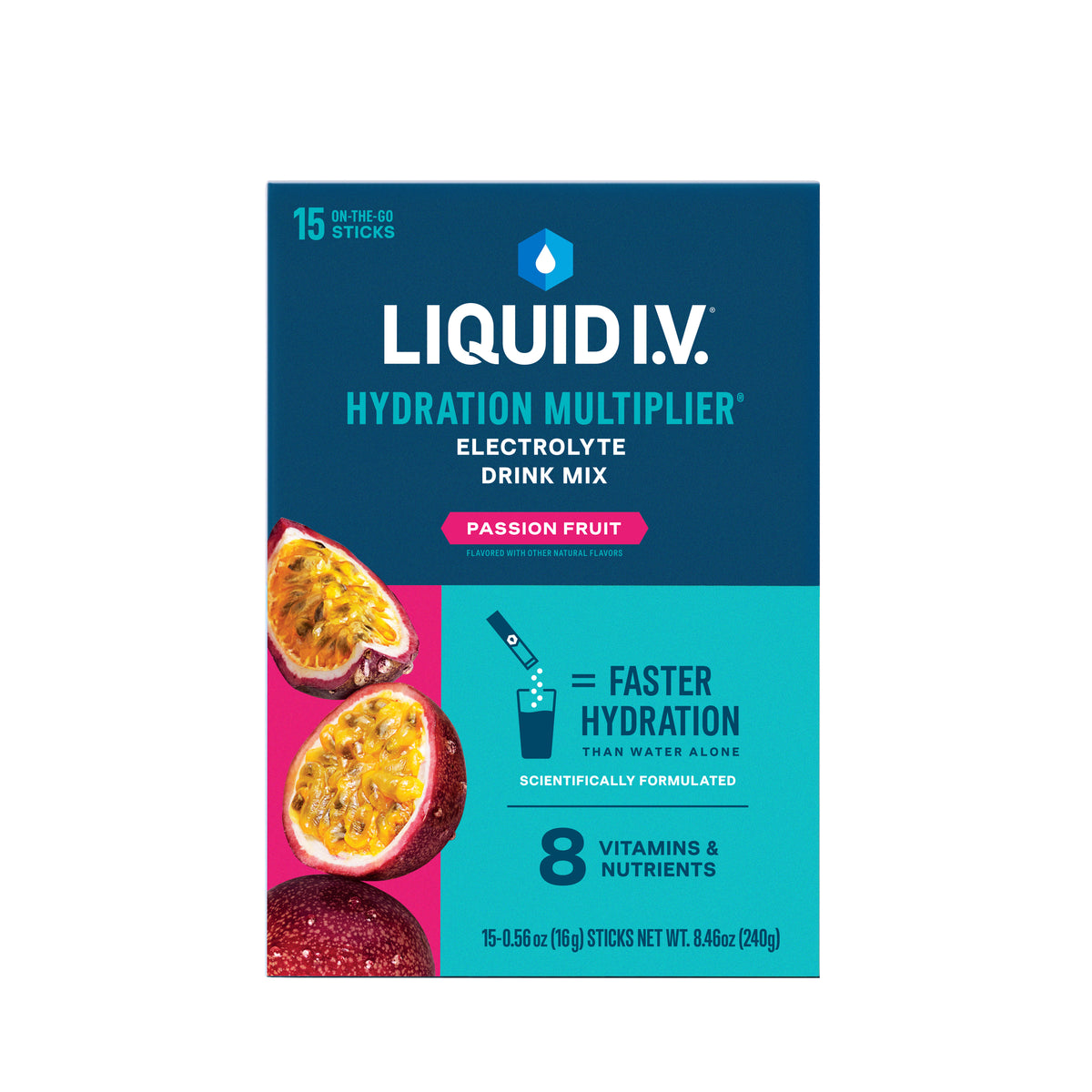 Liquid IV Electrolyte Drink Mix, Passion Fruit, 15 ct