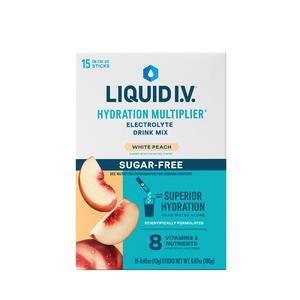 Liquid IV Electrolyte Drink Mix, Sugar Free White Peach, 15 ct