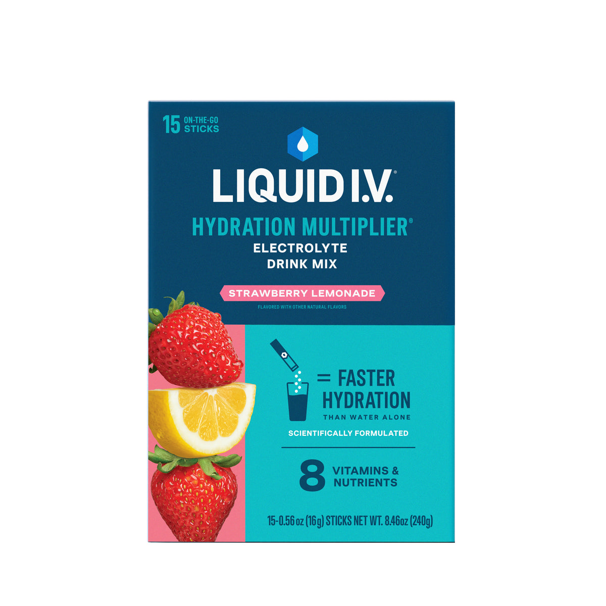 Liquid IV Electrolyte Drink Mix, Strawberry Lemonade, 15 ct, BX/15