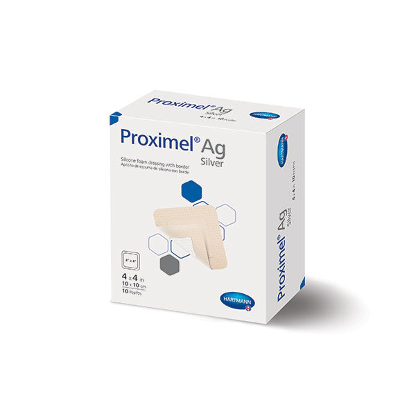 Proximel Ag Silicone Foam Dressing with Border, Post-Op, 4" x 12"