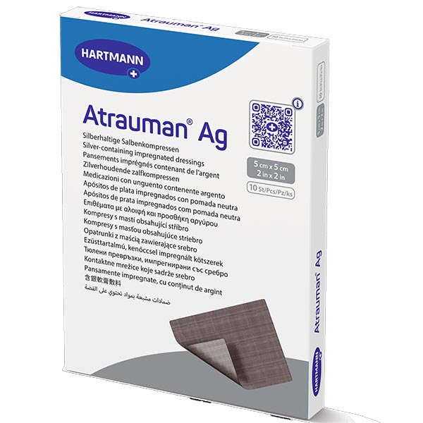 Atrauman Ag Non-Adherent Wound Contact Layer with Silver, 2" x 2" / 5cm x 5cm, EA/1