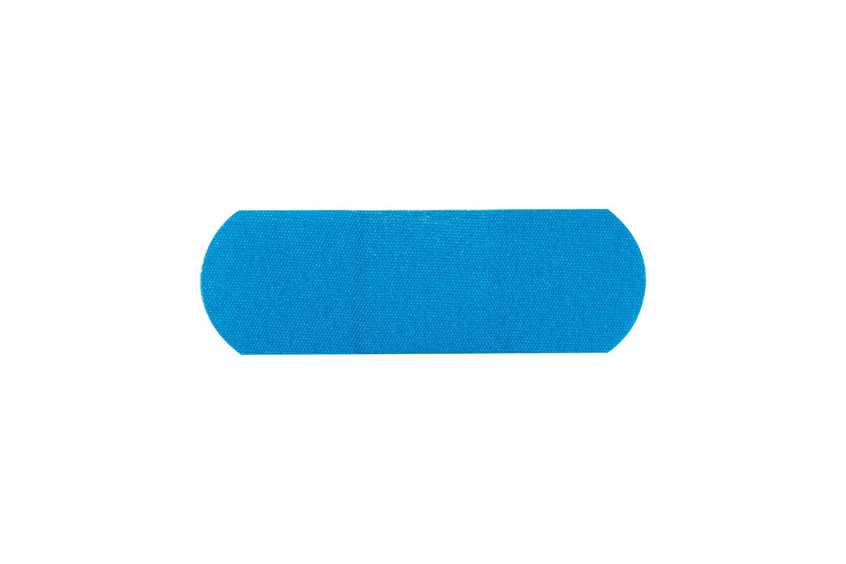 American® White Cross Blue Metal Detectable Adhesive Strip, 1 x 3 Inch, BX/130