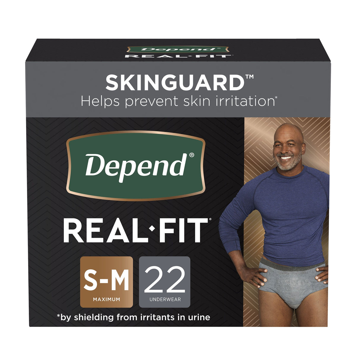 Depend® Real Fit® Maximum Absorbent Underwear, Small / Medium, PK/22