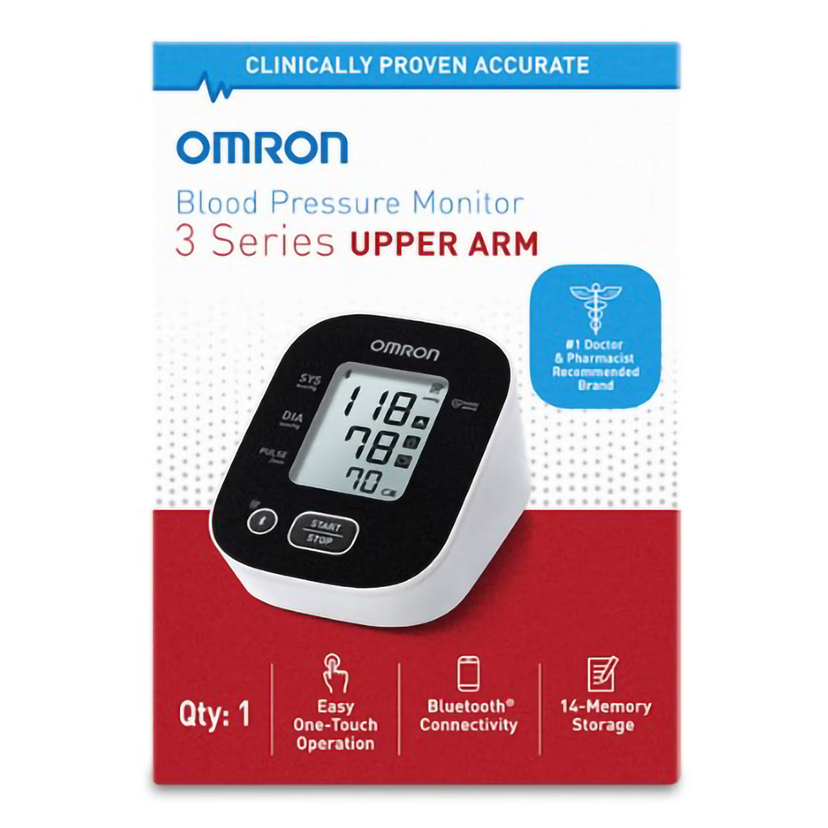 Omron 3 Series® Upper Arm Blood Pressure Monitor, EA/1
