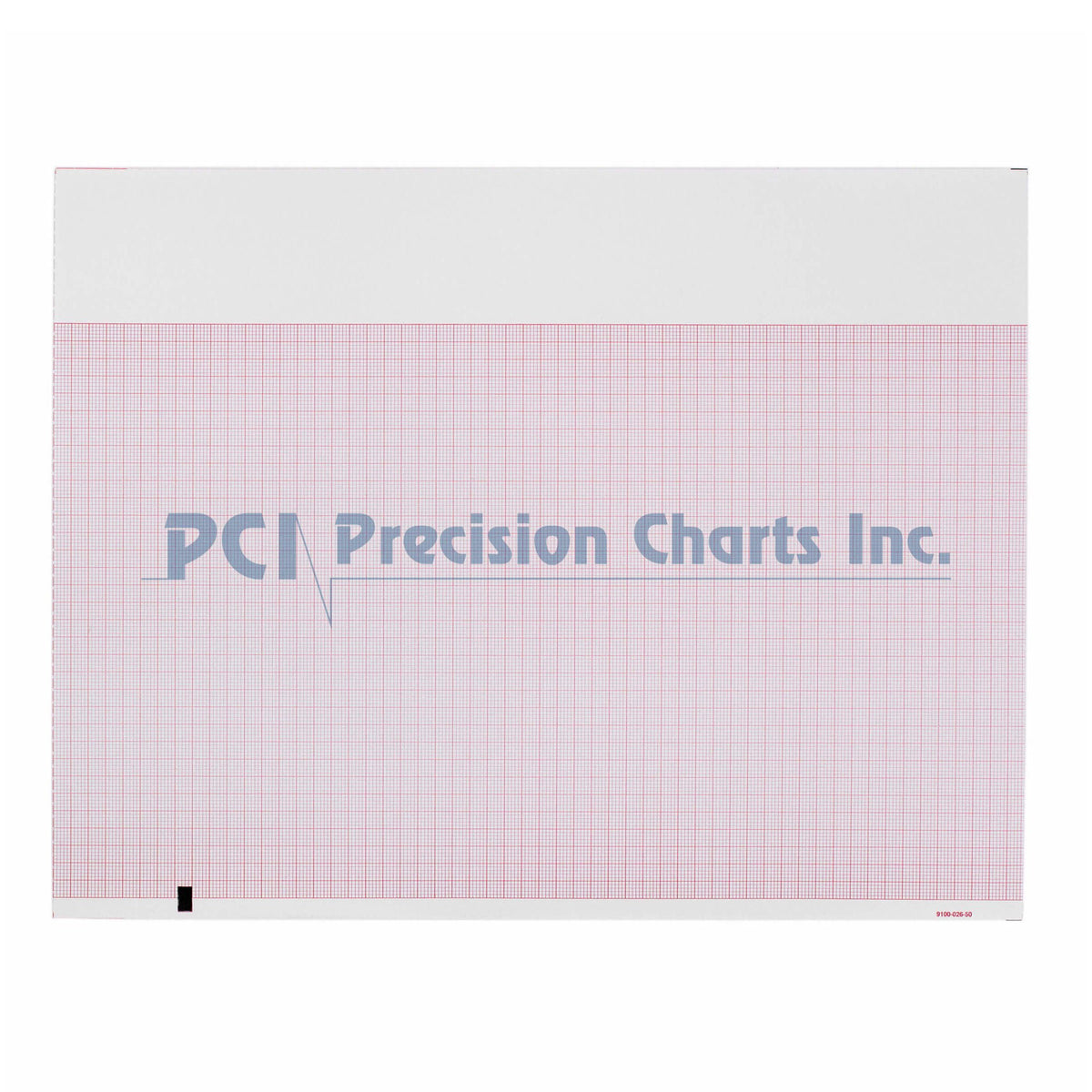 Precision Charts Thermal ECG Recording Paper with Red Grid, 8-1/2 x 11 Inch, CS/12