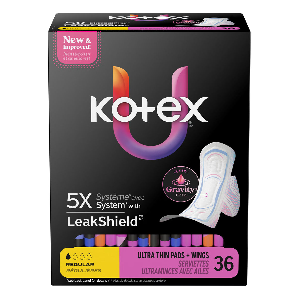 PAD, KOTEX PREM ULTRATHN REG WING (36/PK 6PK/CS), PK/36
